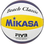 Piłka siatkowa plażowa Mikasa Beach Classic biało-żółto-niebieska BV551C