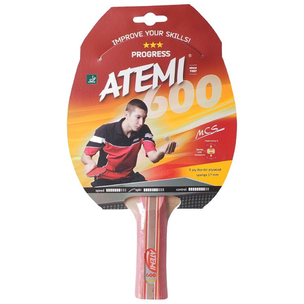 Rakietka do ping ponga New Atemi 600 anatomical certyfikat ITTF