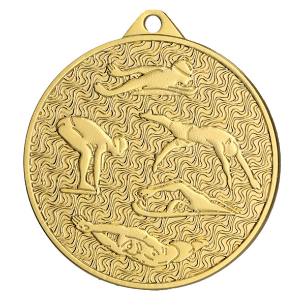 Medal złoty 45mm PŁYWANIE MMC4506/G