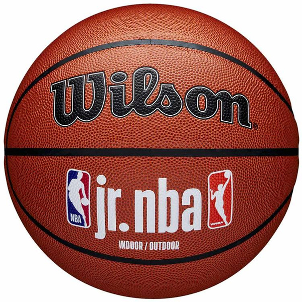 Piłka koszykowa Wilson JR NBA Logo Indoor Outdoor brązowa WZ2009801XB7