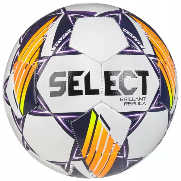 Piłka Nożna Select Brillant Replica v24 r 5 biało-fioletowo-żółta