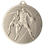 Medal srebrny stalowy Koszykówka średnica 50 mm