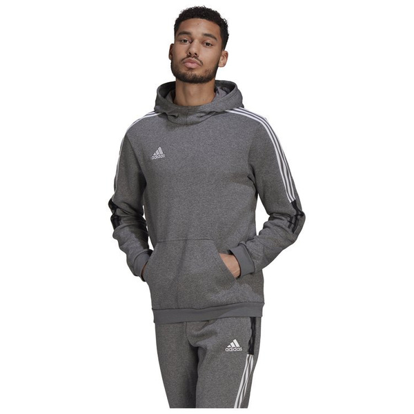 Bluza męska adidas Tiro 21 Sweat Hoodie kangurka z kapturem szara