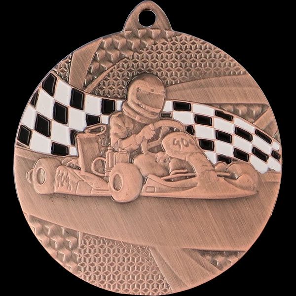 Medal stalowy 50mm brązowy - gokart MMC8350