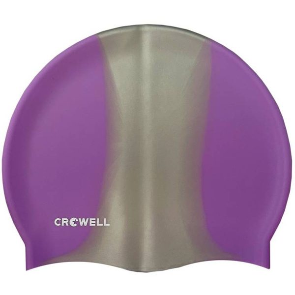 Czepek pływacki silikonowy Crowell Multi Flame fioletowo-srebrny C4064