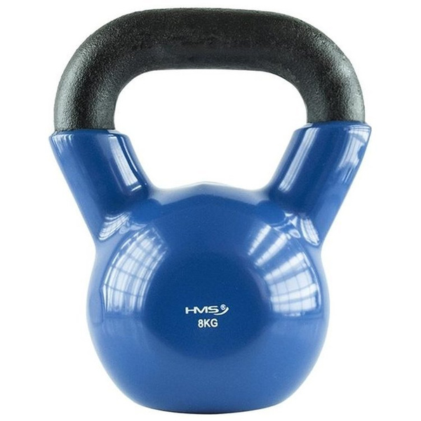 Ciężarek HMS KETTLEBELL 8kg gumowy niebieski