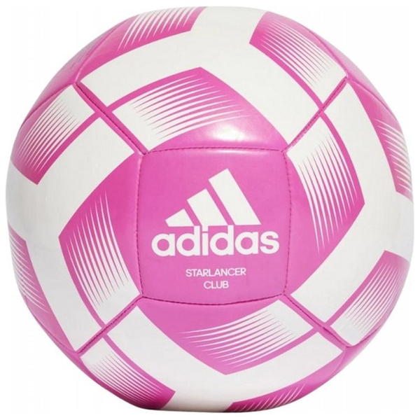 Piłka nożna adidas Starlancer Club Ball biało-różowa