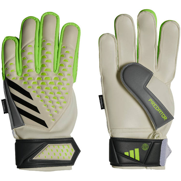 Rękawice bramkarskie adidas Predator Match Fingersave Junior biało-zielone IA0861