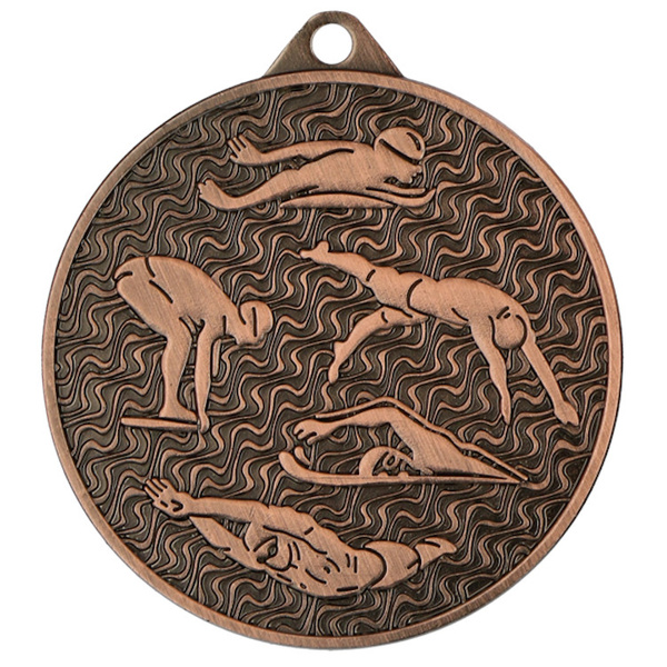 Medal złoty 45mm PŁYWANIE MMC4506/B