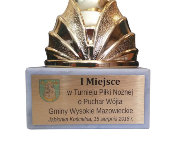 Tabliczka UV na trofea, puchary, statuetki