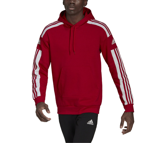 Bluza męska adidas Squadra 21 Sweat Hoodie czerwona z kapturem