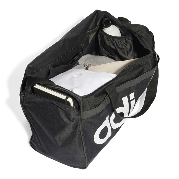 Torba adidas  Essentials Linear Duffel Medium czarno-biała HT4742