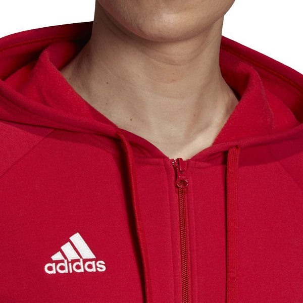 Bluza męska adidas Core 18 Hoody rozpinana czerwona z kapturem