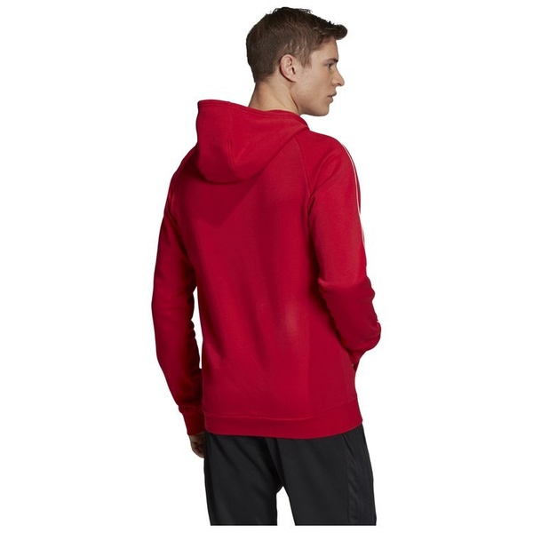 Bluza męska adidas Core 18 Hoody rozpinana czerwona z kapturem