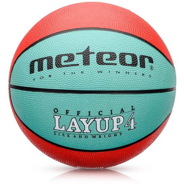 Piłka koszykowa Meteor Layup 4 czerwony/zielony