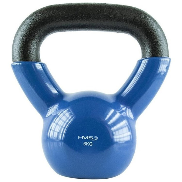 Ciężarek HMS KETTLEBELL 6kg gumowy niebieski