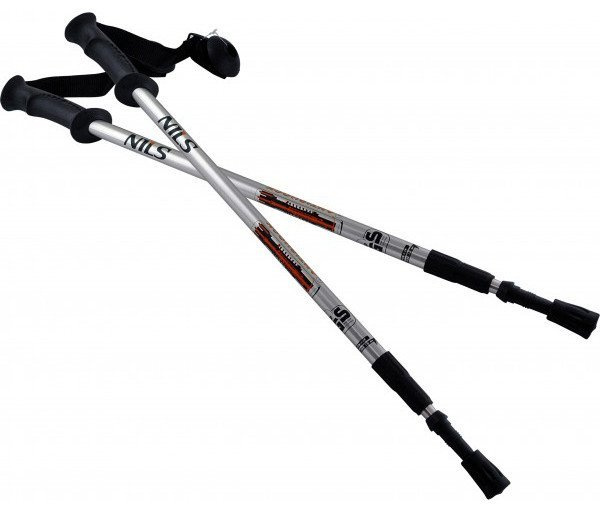 Kije Nordic Walking Nils Extreme czarno-srebrne aluminiowe