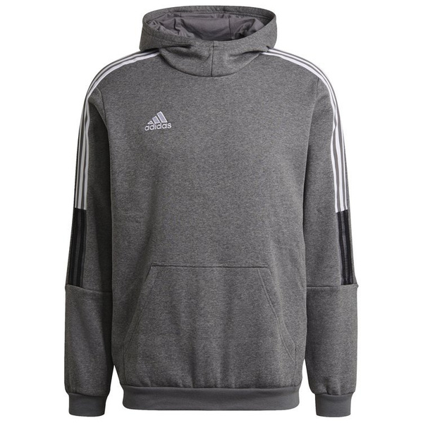 Bluza męska adidas Tiro 21 Sweat Hoodie kangurka z kapturem szara